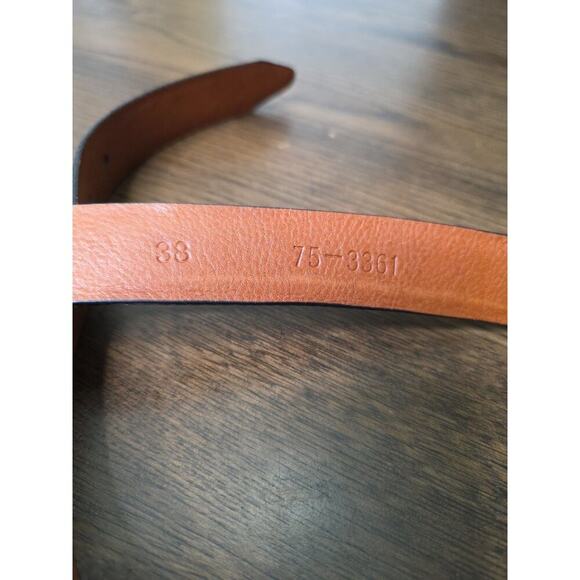 Johnston & Murphy Black Italian Leather Silver Tone Buckle Belt Size 38 75-3361 - Picture 8 of 16